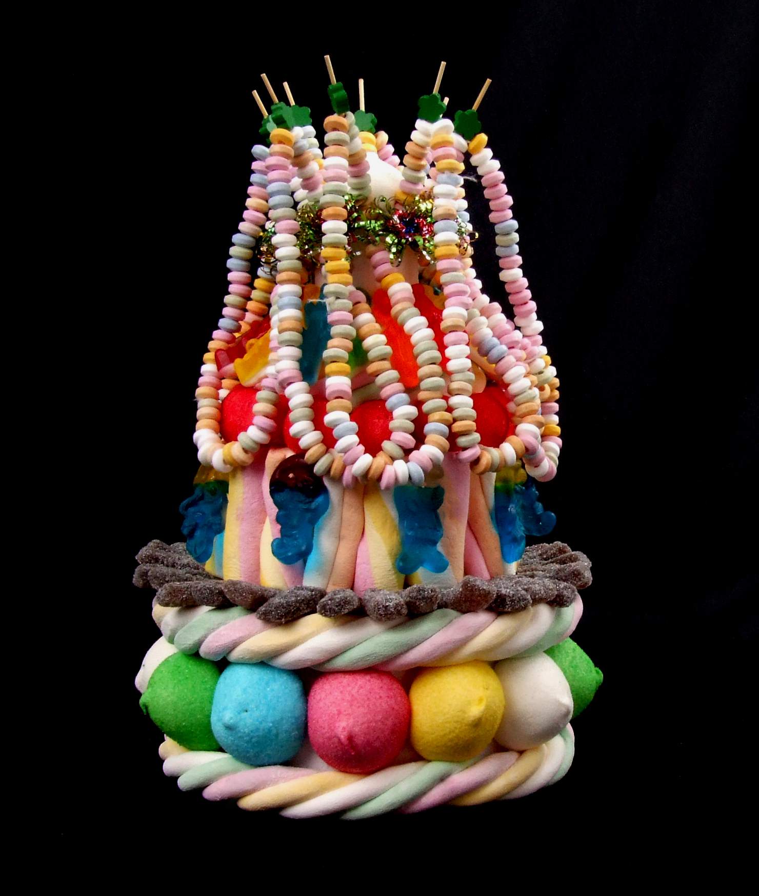 Collier De Bonbons, Cadre De Bonbons Avec Fil De Sucre Filé, Cadre Ba  Pastel, Décoration, Art De Beauté, Vue De Dessus